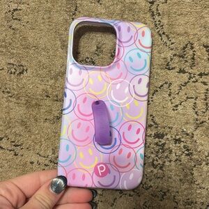 Playful Smiley Phone Case with Purple Accents